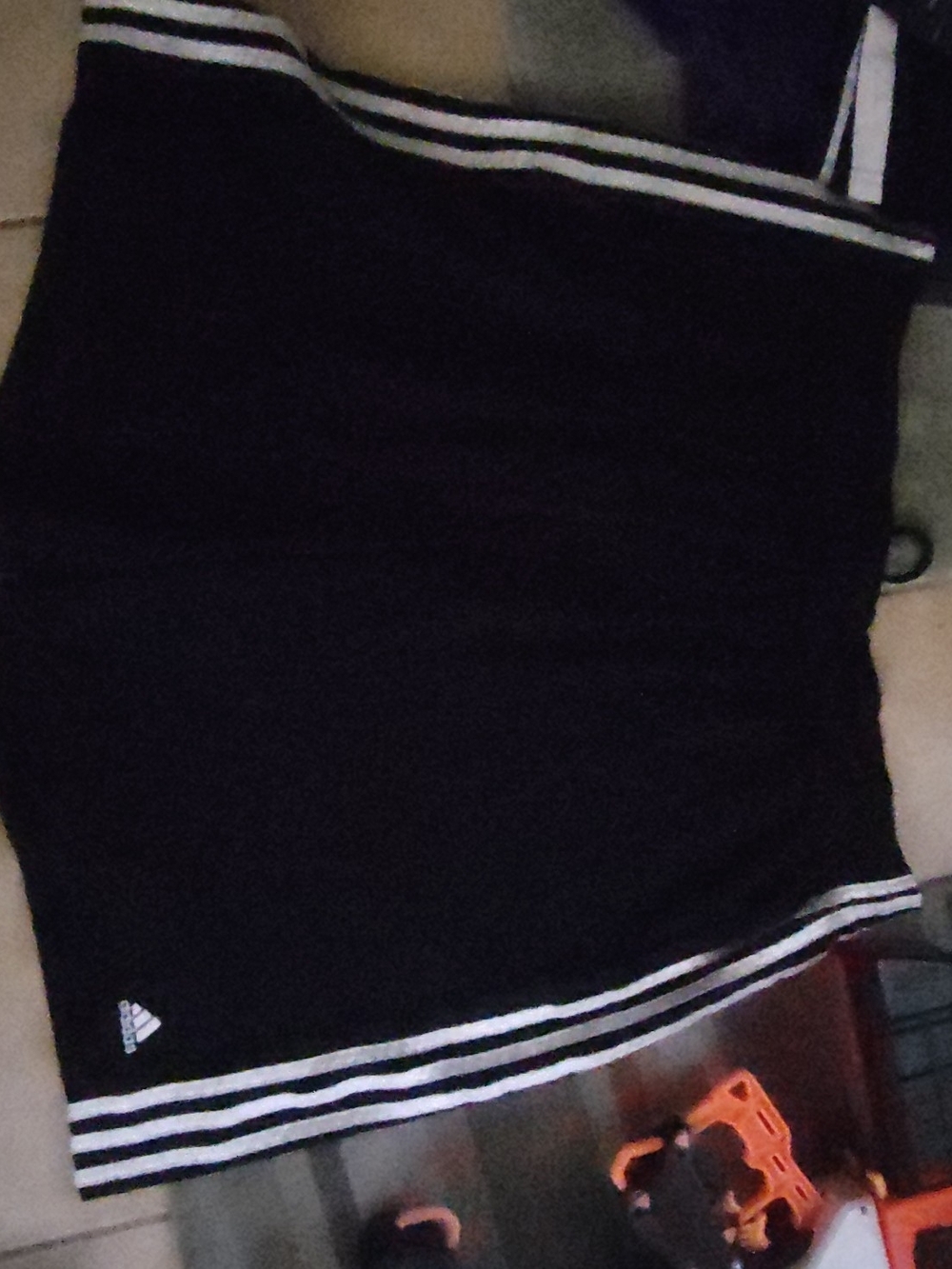 adidas Black Men's Athletic Shorts with White Trim